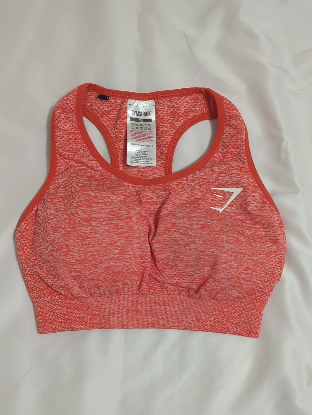 Gymshark Vital Sports Bra, Color Apricot Orange Marl Size XS